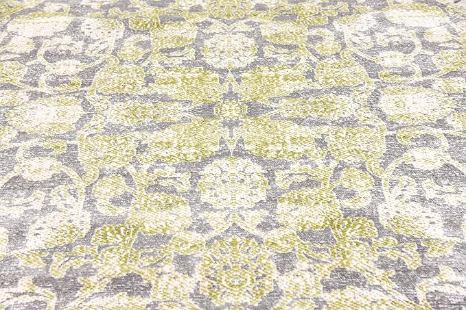 Unique Loom Traditional Classic Intricate Design Distressed Vintage Detail, Area Rug, 8' 0" x 8' 0", Light Green/Gray