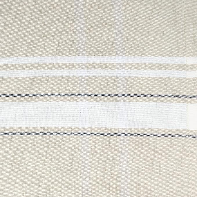 DII French Stripe Dining Table Collection Farmhouse Style Tablecloth, 60x120 Inches, Taupe/White