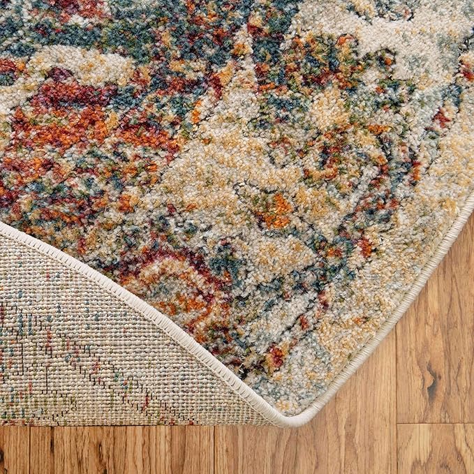 Unique Loom Isabella Collection Area Rug - Adjani (4' 1" x 6' 1" Oval, Ivory/ Beige)