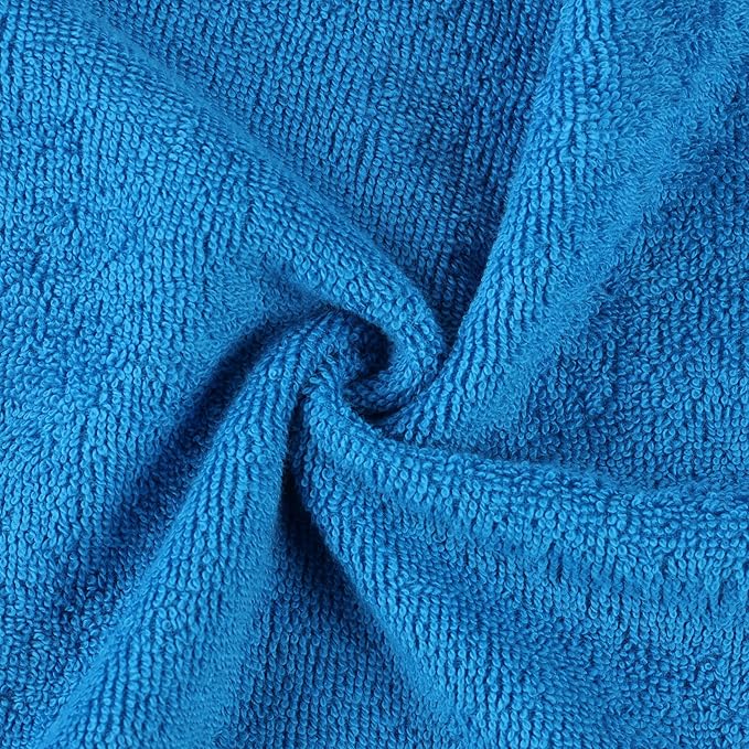 Superior Eco-Friendly Cotton 12-Piece Face Towel/Washcloth Set, Small, Fast Drying Towels for Face, Spa, Resort, Hotel, Hand, Shower, Guest Bathroom, Home, Airbnb, Apartment Essentials, Aster Blue