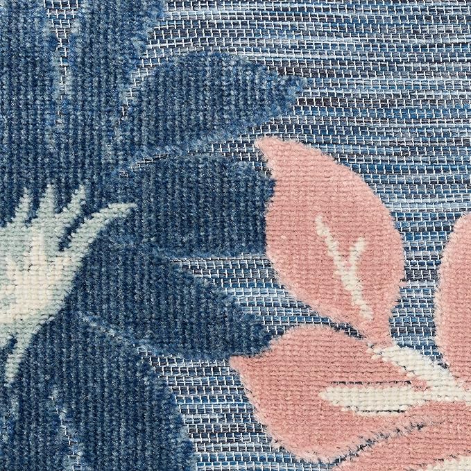 Nourison Home Suncoast Denim Multi 2' x 6' Area Rug - Easy Clean, Non Shedding, Bed Room, Living Room, Dining Room, Kitchen (6' Runner)