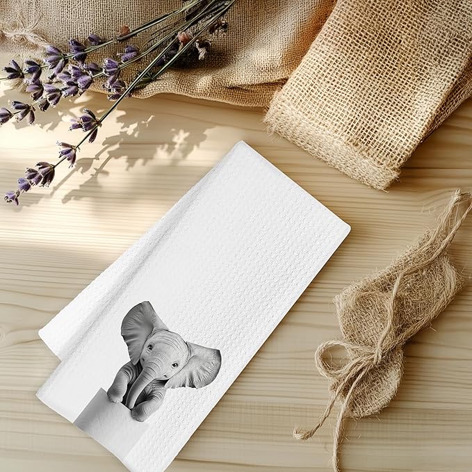 Elephant Hand Towels for Bathroom, Elephants Bathroom Hand Towels, Elephant Bathroom Decor, Funny Hand Towels, Elephant Gifts for Women Elephant Lovers, 16x24 Inch