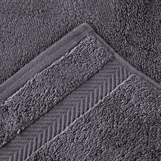 Superior Zero Twist 100% Cotton Towel Set, 3-Piece Set, Extra Soft Bath Towel, Face Towel and Hand Towel, Long-Staple Cotton Towels, Grey