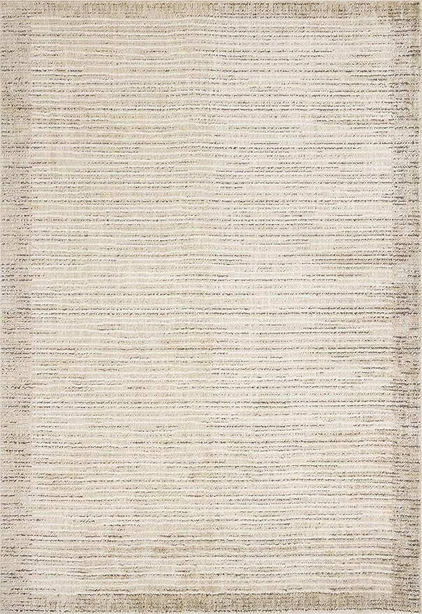 Loloi Jeremiah Brent Bleecker Collection BLE-02 Sand/Charcoal 6'-7" x 9'-3" Area Rug