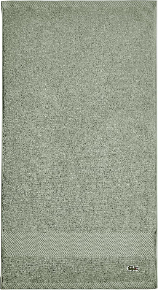 Lacoste Heritage 100% Supima Cotton Hand Towel, Aloe, 16" x 30" – Highly Absorbent & Quick Drying, Premium Super Soft Bath Towel, Bathroom Essential, Gift for All Occasions, Machine Washable