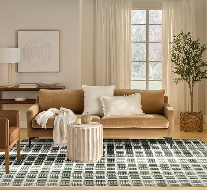 Nourison Home Nordic Blue Green 8' x 10' Area Rug - Easy Clean, Non Shedding, Bed Room, Living Room, Dining Room, Kitchen (8' x 10')