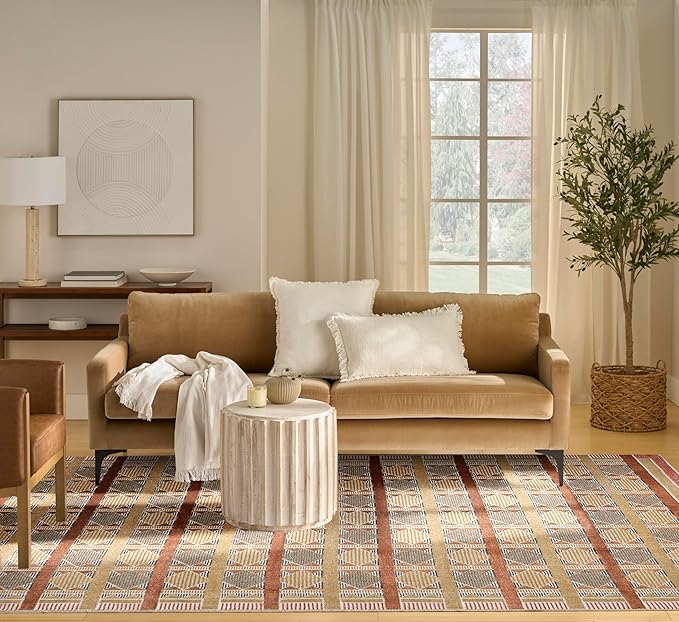 Nourison Home Nordic Rust Multicolor 8' x 10' Area Rug - Easy Clean, Non Shedding, Bed Room, Living Room, Dining Room, Kitchen (8' x 10')