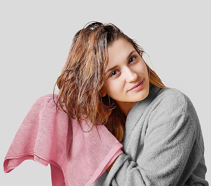 Utopia Towels 8 Piece Luxury Towel Set – Majestic Plush, Super Absorbent & Quicker-to-Dry, Thick 100% Ring Spun Cotton Towels for Bathroom, Spa & Hotel – 2 Bath, 2 Hand, 4 Washcloths, Dusty Pink