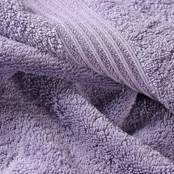 Superior Egyptian Cotton Bath Towel Set, Home Bathroom Towels, Master, Guest Bath, Decor Essentials, Quick Dry, Absorbent, Large Body Towels, Spa, Hotel, Resort, Adult, Kids, Set of 2, Royal Purple