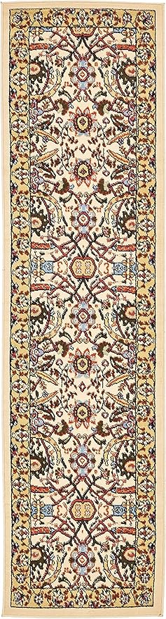 Unique Loom Espahan Collection Area Rug - Cape Cod (2' 2" x 8' 2" Runner, Cream/ Black)