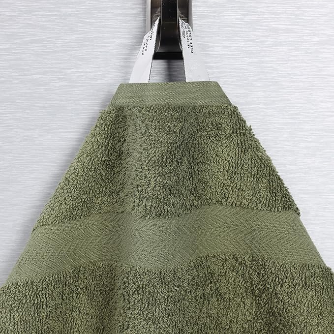 Superior 2-Piece Cotton Bath Sheet Set, Large Towels for Body, Quick Dry, Bathroom Essentials, Guest/Master Bath, Shower, Home Accessories, Apartment, Airbnb, Franklin Collection, Green