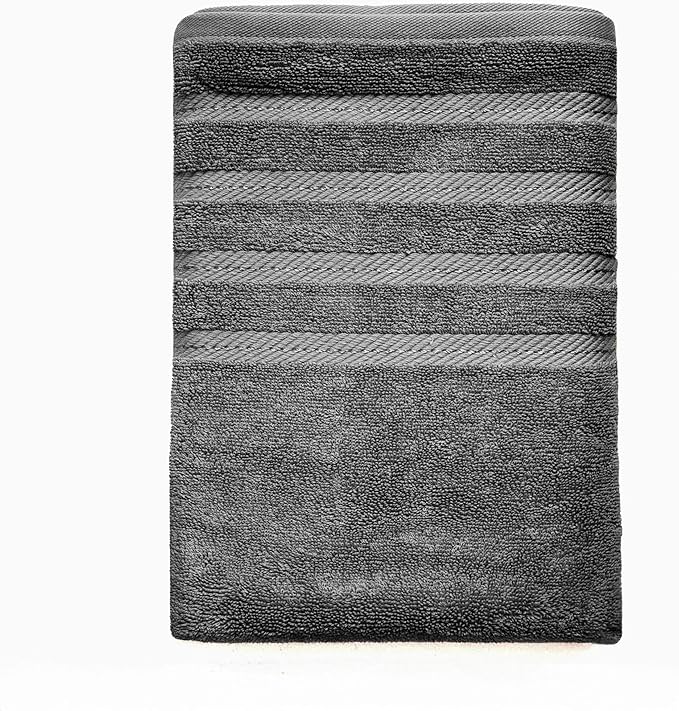 Hearth & Harbor Bath Towels for Bathroom - 100% Ring Spun Cotton Luxury Bathroom Towels - Soft & Highly Absorbent Bath Towels Set, 6 Piece Set, Gray