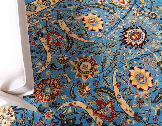 Unique Loom Espahan Collection Area Rug - Cape Cod (4' 1" x 6' 1" Rectangle, Blue/ Black)