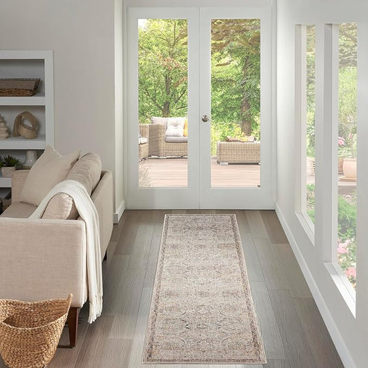 Nourison Home Heirloom Blend Light Grey 2'2" x 10' Area Rug - Easy Clean, Non Shedding, Bed Room, Living Room, Dining Room, Kitchen (10' Runner)