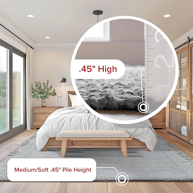 Nuloom Daniela Grey, 5' x 7'6", Handmade, Jute, Tassel, Soft and Textured, High Traffic, Stain Resistant, Easy Clean, Durable Area Rug for Bedroom, Living Room, Dining Space, Foyer, Entryway