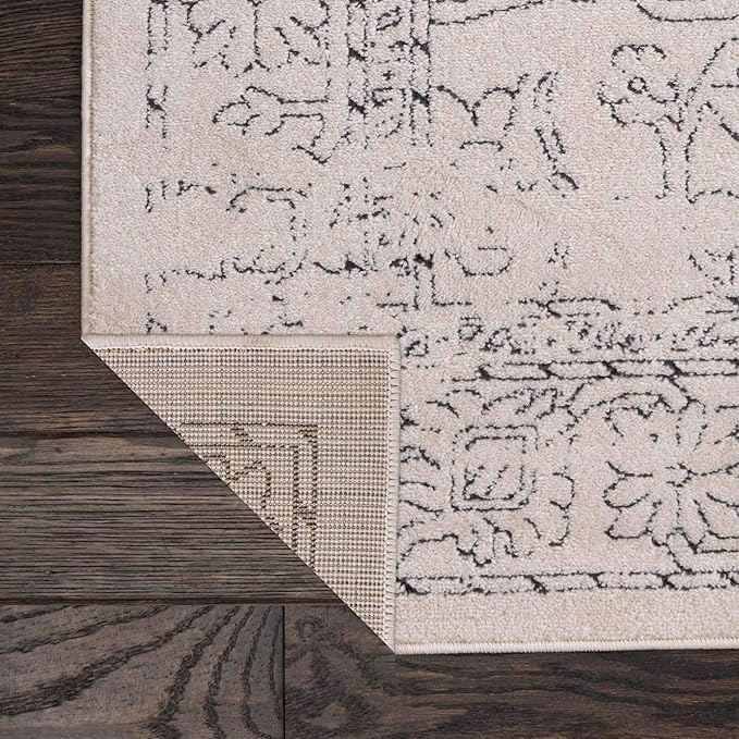 Unique Loom Isabella Collection Area Rug - Adjani (5' 4" Square, White/ Blue)