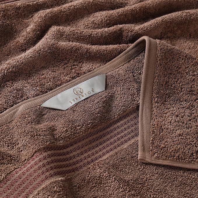 Superior Egyptian Cotton Bath Towel Set, Home Bathroom Towels, Master, Guest Bath, Decor Essentials, Quick Dry, Absorbent, Large Body Towels, Spa, Hotel, Resort, Adult, Kids, Set of 2, Mocha