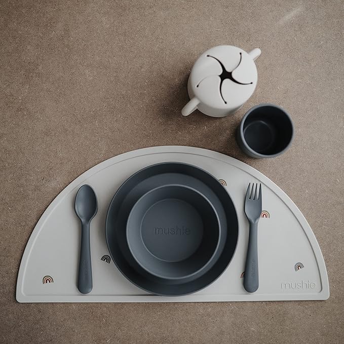 mushie Dinnerware Cups For Kids | Made in Denmark, Set of 2 (Smoke)