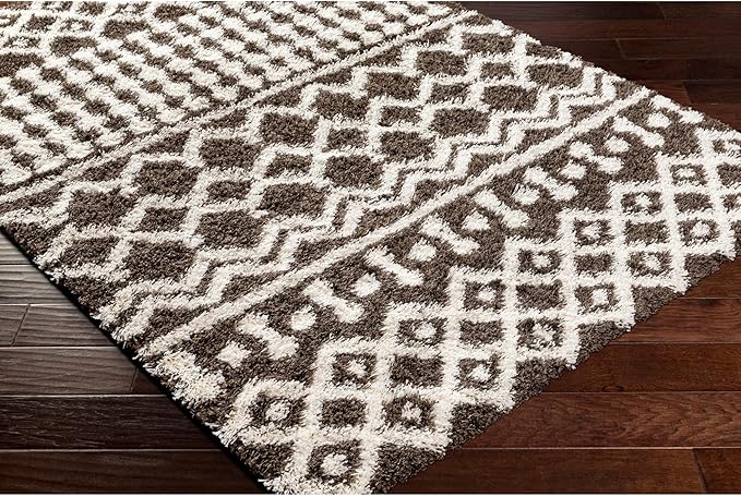 Livabliss Hapsburg Moroccan Shag Area Rug,6'7" x 9'6",Dark Brown