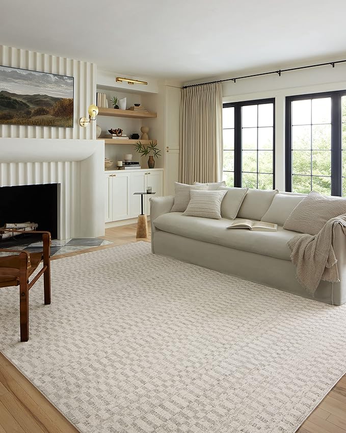 Loloi Kamala Collection KAM-05 Ivory/Grey 2'-7" x 12'-0" Runner Rug