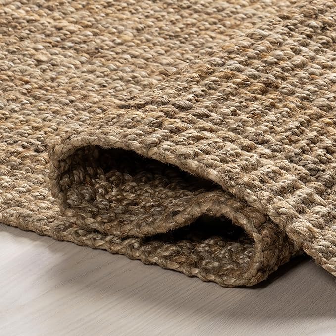 Nuloom Daniela Natural, 5' x 8' Oval, Handmade, Jute, Tassel, Soft and Textured, High Traffic, Stain Resistant, Easy Clean, Durable Area Rug for Bedroom, Living Room, Dining Space, Foyer, Entryway