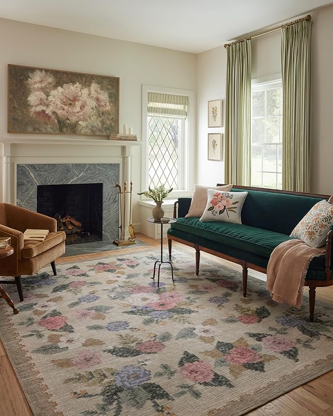 Loloi Rifle Paper Co. Rosa Collection RSA-02 Cream/Multi 2'-6" x 7'-6" Runner Rug