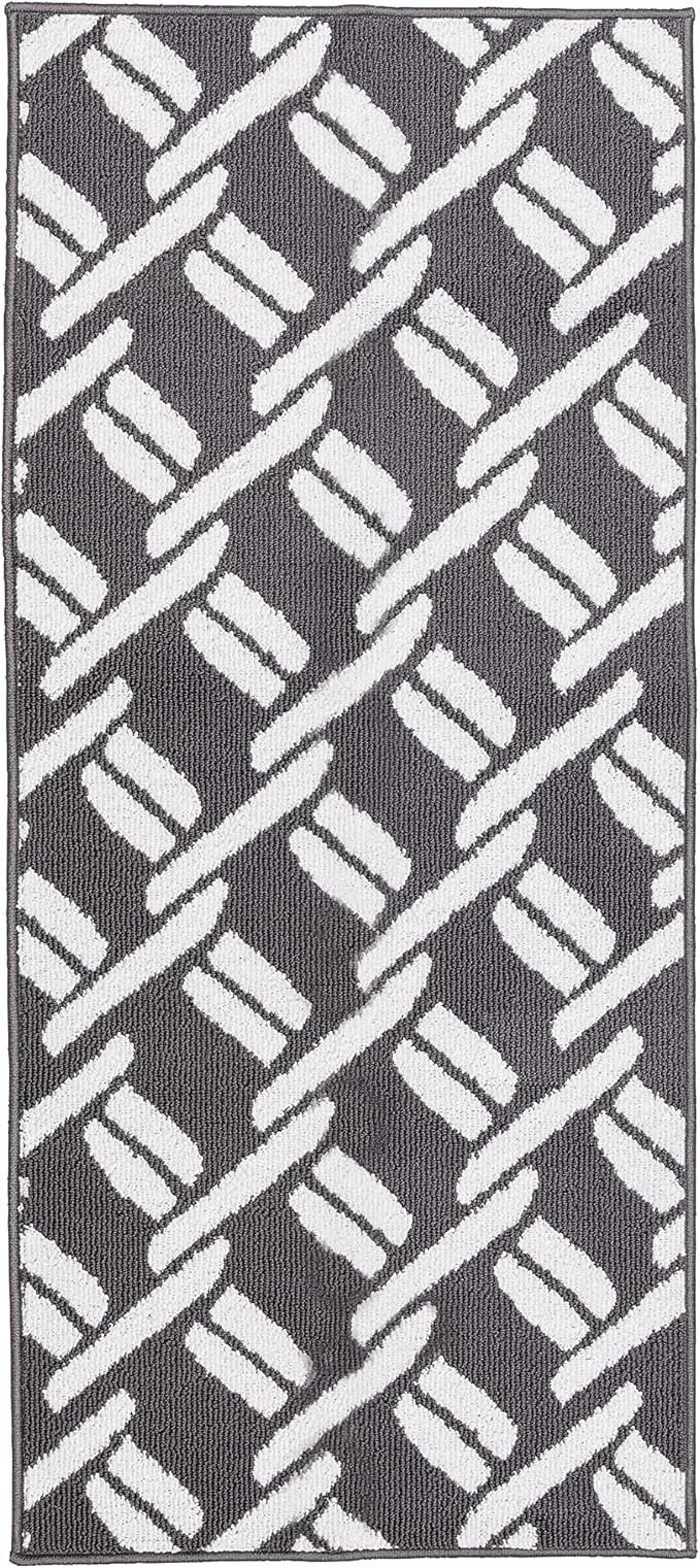 Nautica – Runner Rug | Indoor Runners for Hallways and Entry Rugs| Non-Slip and Non-Skid Entry and Kitchen Door Mat| Machine Washable Entryway Carpet Rugs |26” x 60” | Chain Dark Grey