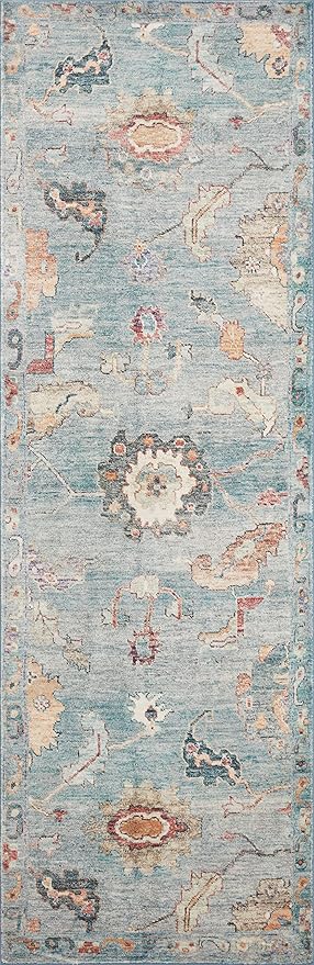 Loloi Margot Collection MAT-06 Denim/Multi 2'-3" x 3'-9" Accent Rug feat. CloudPile, No-Shed Easy Clean Large Patterned Area Rug for Living Room, Bedroom, Dining Area