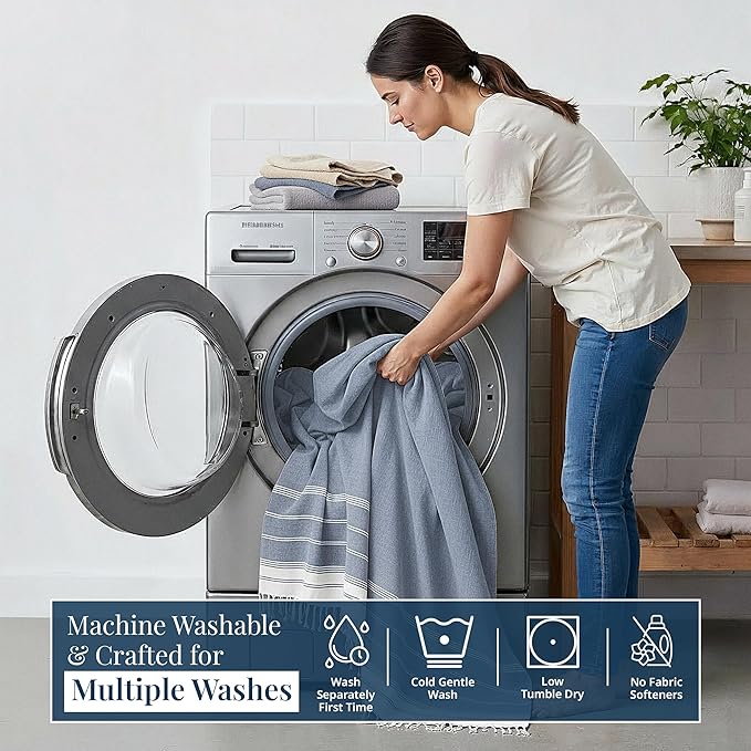 LANE LINEN Camping Blanket - Large Beach Towel, Beach Accessories with Oversized Comfort (82"x82"), Sandproof, Perfect for Seaside Adventures, Park Gatherings, or Family Beach Days – Navy Blazer