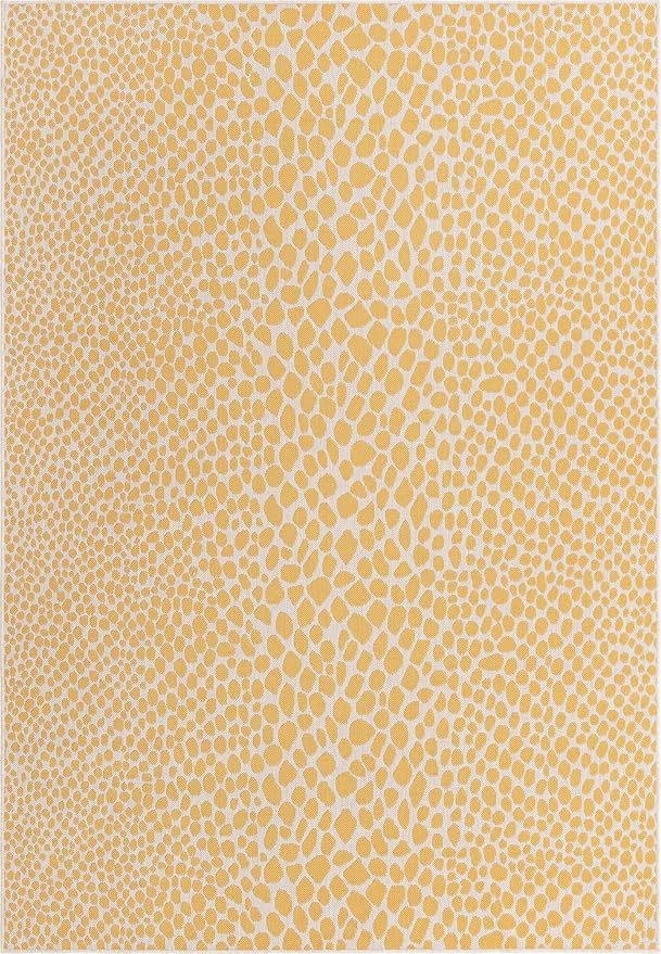 Unique Loom Outdoor Collection Area Rug - Cape Town (7' 1" x 10' Rectangle, Yellow Ivory/ Ivory)