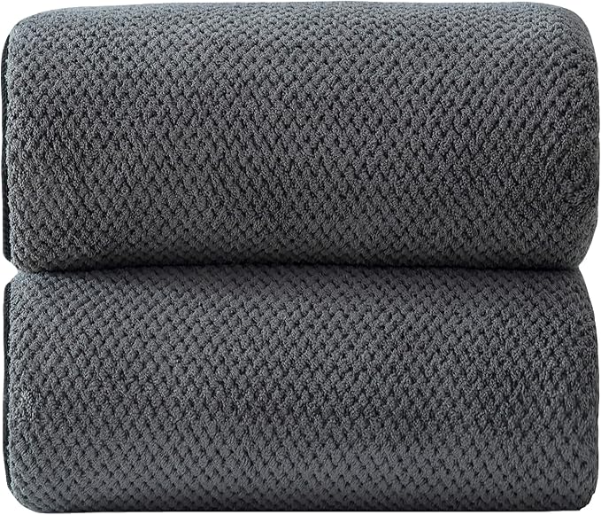 40x80 Inches Bath Sheets Towels for Adults Oversized Bath Towels Extra Large Luxury Super Soft Absorbent Quick Dry Microfiber (Charoal Grey,2PCS)