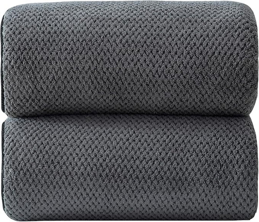 40x80 Inches Bath Sheets Towels for Adults Oversized Bath Towels Extra Large Luxury Super Soft Absorbent Quick Dry Microfiber (Charoal Grey,2PCS)