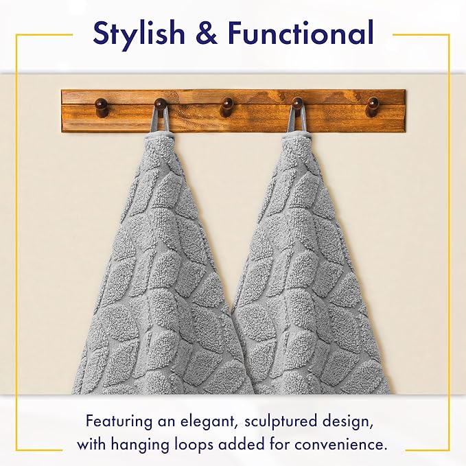 Ultra Soft & Stylish 700 GSM Luxury Bath Towels - 100% Zero-Twist, Long-Staple Cotton - Remarkably Absorbent & Quick Drying - 6 Piece Towel Set (Pewter Grey)