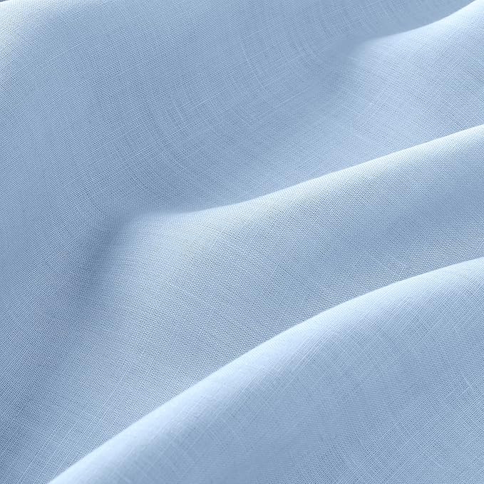 D'Moksha Homes Powder Blue Linen Tablecloth 60 x 108 Inch - 100% Pure Linen Blue Table Cloth for Rectangle Tables - Classic Hemstitch, Machine Washable Tablecloth for Holiday, New Year