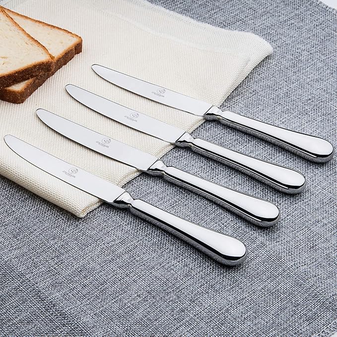 Mirror Polished Heavy Duty 18/10 Stainless Steel tableware spoon fork knife,45 Piece Flatware Set,Service for 8 without Rust