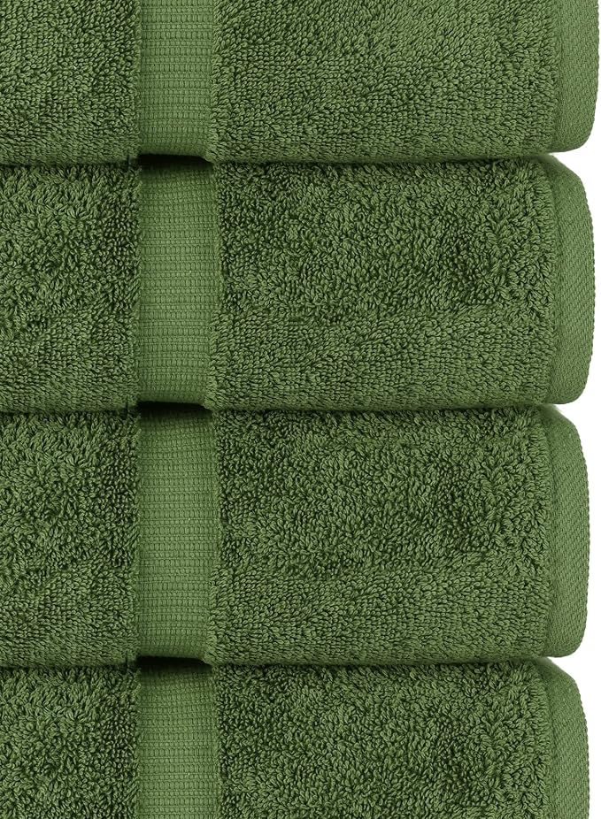 Chakir Turkish Linens | Hotel & Spa Quality 100% Cotton Luxury Turkish Towels | Soft & Absorbent (30x60 Inches Extra Large Bath Towels, Set of 4 - Moss)