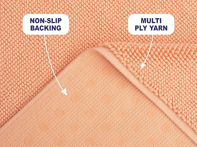 American Soft Linen Bath Rug, 20 in 34 in 100% Cotton Bath Mats Rugs for Bathroom, Slip Reducer Washable Shaggy Form Area Rugs, Malibu Bath Rug