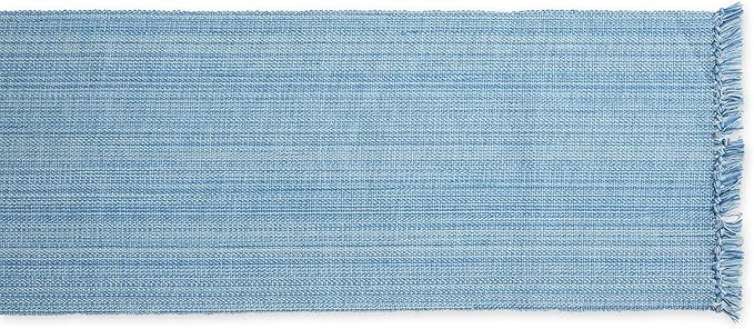 DII Variegated Tabletop Collection, Table Runner, 13x108, Light Blue