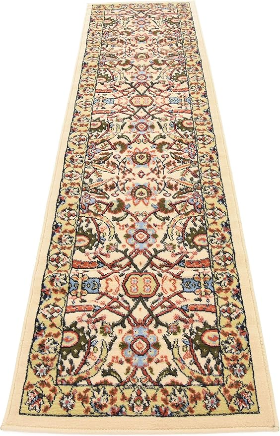 Unique Loom Espahan Collection Area Rug - Cape Cod (2' 2" x 8' 2" Runner, Cream/ Black)