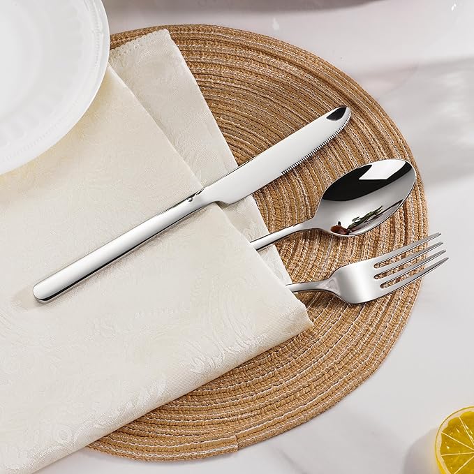 30 Piece Silverware Set 18/10 Stainless Steel, Flatware Set for 6,forged Flatware Set Heavy Duty Silverware, Dishwasher Safe