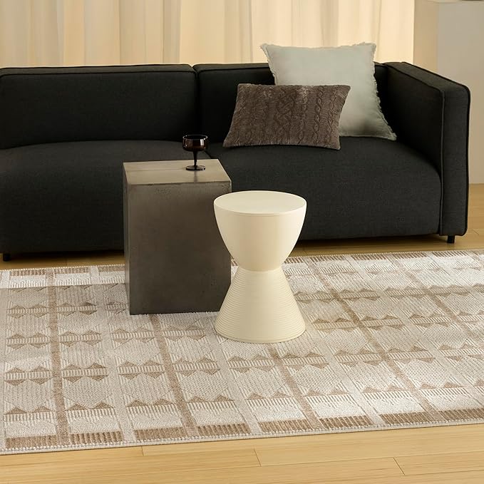Nourison Home Nordic Taupe 4' x 6' Area Rug - Easy Clean, Non Shedding, Bed Room, Living Room, Dining Room, Kitchen (4' x 6')
