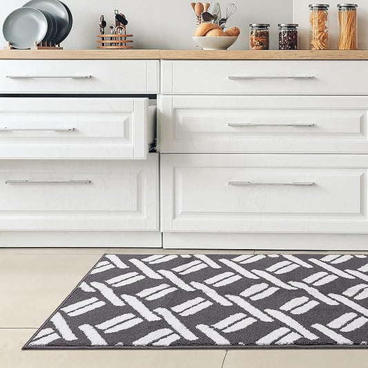 Nautica – Runner Rug | Indoor Runners for Hallways and Entry Rugs| Non-Slip and Non-Skid Entry and Kitchen Door Mat| Machine Washable Entryway Carpet Rugs | 26” x 45” | Chain Dark Grey