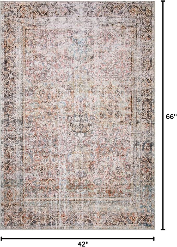Loloi Adrian Collection ADR-05 Sunset/Charcoal 3'-6" x 5'-6", .19" Thick Accent Rug