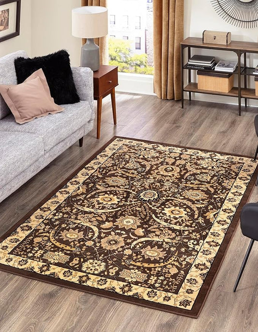 Unique Loom Espahan Collection Area Rug - Cape Cod (4' 1" x 6' 1" Rectangle, Brown/ Beige)