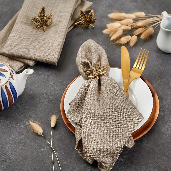 DII Variegated Tabletop Collection, Napkin Set, 20x20, Mushroom, 6 Piece