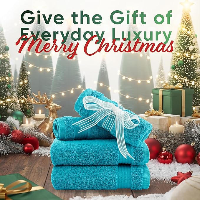 American Veteran Towel, 100% Cotton Turkish Washcloths for Bathroom Essentials 4 Pack, Soft Absorbent Wash Cloths Quick Drying Small Towels Washrags, Aqua Blue