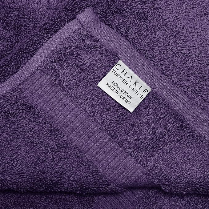 Chakir Turkish Linens 100% Cotton Premium Turkish Towels for Bathroom | 30'' x 60'' Large Bath Towels (4 Piece, Plum)