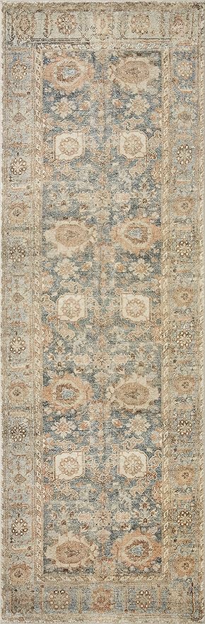 Loloi Margot Collection MAT-03 Ocean/Spice 2'-0" x 5'-0" Accent Rug feat. CloudPile, No-Shed Easy Clean Large Patterned Area Rug for Living Room, Bedroom, Dining Area