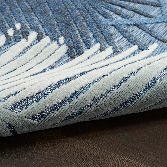 Nourison Home Suncoast Denim 5'3" x 7'3" Area Rug - Easy Clean, Non Shedding, Bed Room, Living Room, Dining Room, Kitchen (5' x 7')