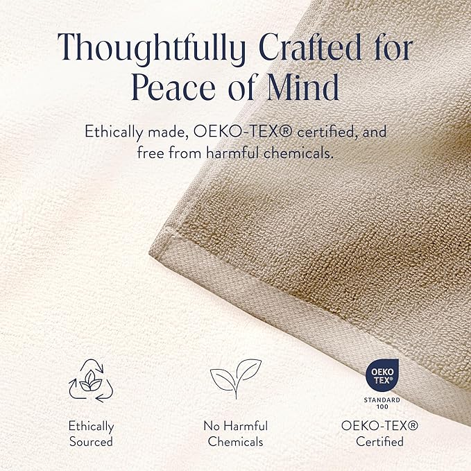 Brooklinen Super-Plush Bath Sheet and Hand Towel Set - 2 Bath Sheets 2 Hand Towels - Cotton, Highly Absorbent (Driftwood)